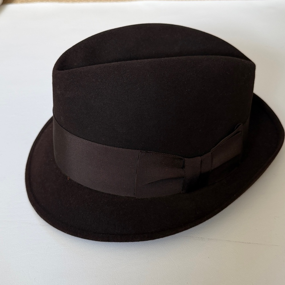 Vintage Dobbs Fedora Hat New York Brown Size 7 - Picture 1 of 7